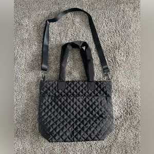 Quilted tote bag black